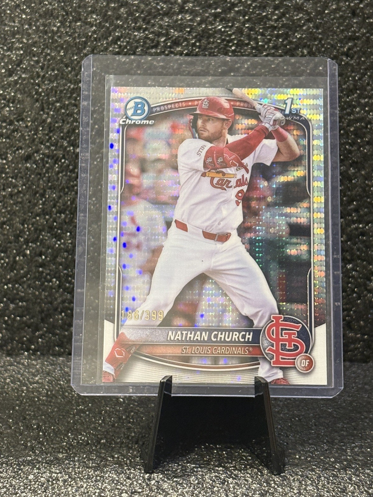 2025 Bowman Chrome Nathan Church Pulsar Refractor 1st Prospect #348/399