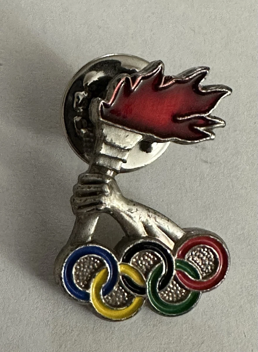 Pin's Olympique Vintage - Corée 1988, Lutte, Anneaux, Ton Or, Revers Chapeau