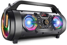 Bluetooth Speaker, 30W Portable Bluetooth Boombox with Subwoofer, FM Radio, RGB