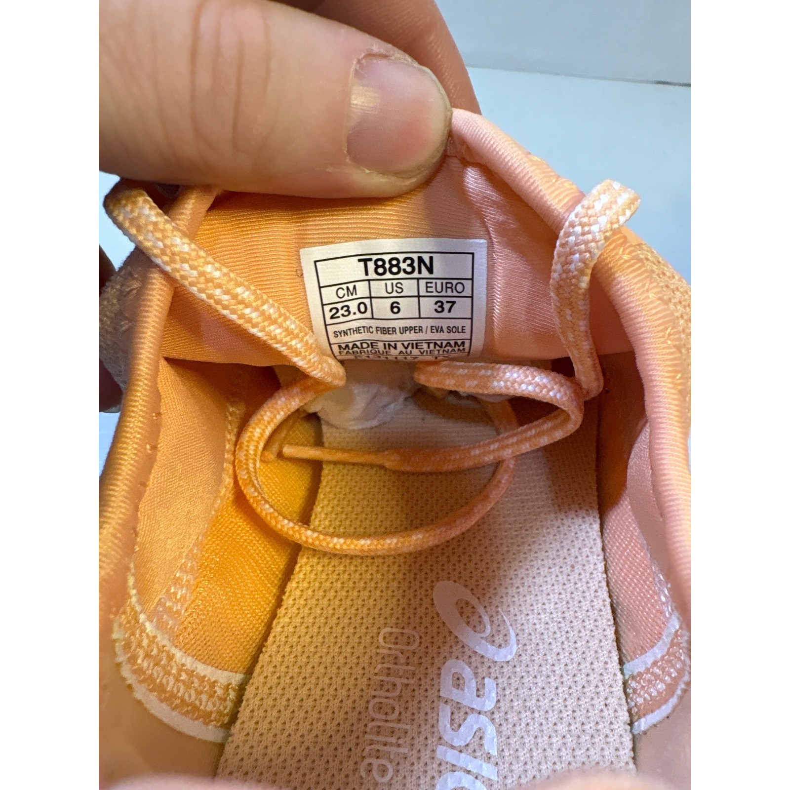 ASICS fuzEXCORA Apricot Ice White Women's Running Shoes Sneakers Size 6 with box thumbnail 6