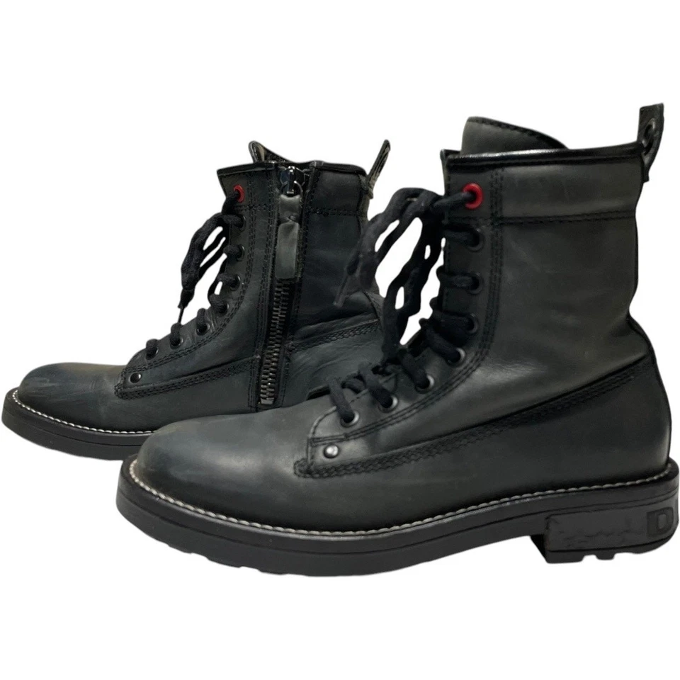 Diesel D-Throuper DBB Black Leather Boots     Size: EU 37  / US 7  Women's - Image 4 of 4
