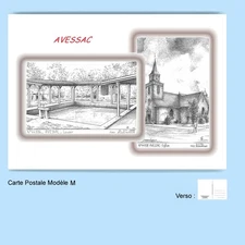 CP M 44108-336 POSTCARD 2 DRAWINGS 44 AVESSAC