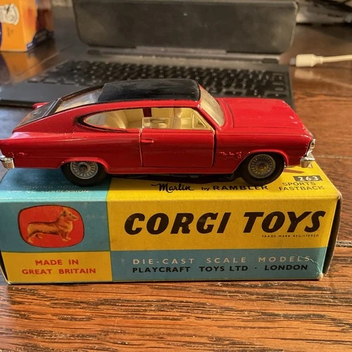 Corgi Toys # 263 Red Marlin Sports Rambler Fastback w/ Box