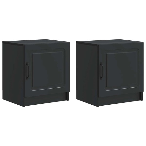 Nachttisch 2Er Set Schwarz Holzwerkstoff 43X34,5X47 Cm-image