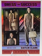 2025 Panini Caitlin Clark Chronicled Red Holo Dress for Success 61 Indiana Fever