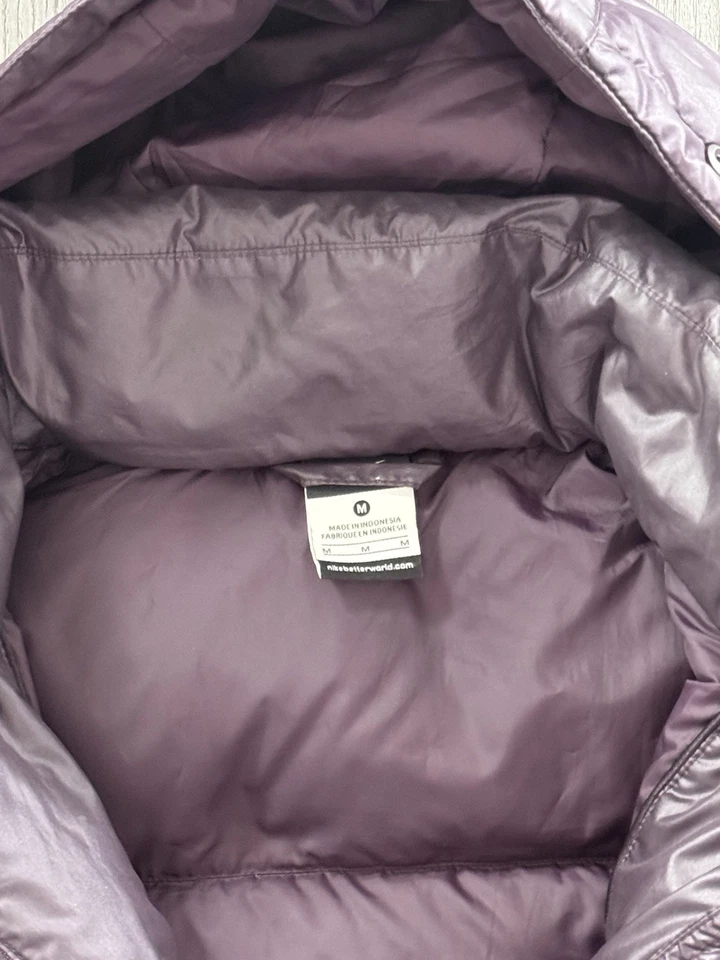 Chaqueta Nike Mujer Mediana M Púrpura Parka Pato Plumón Puffer Larga Acolchada Exterior Foto 3 de 4
