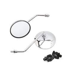 Motorcycle Rear View Mirror - 7/8" 10MM Handlebar Side Mirrors Chrome,Round