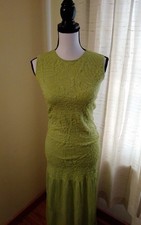 Zara Sleeveless Drop Waist Knit Maxi Dress Green Med NWT