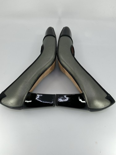 Taryn Rose Womens Grey Leather Blk Patent Pumps Sz 7.5M Pre-owned - Picture 10 of 17