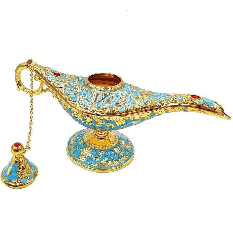 Lámpara Aladdin Genie De Colección Leyenda Aladdin Lámpara Mágica Luz de Deseos Arabian Co... Foto 3 de 4