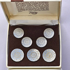 Stieff Smithsonian Washington Inaugural Etched Pewter Blazer Buttons Set of 7