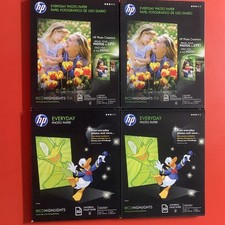 Lot Of 4 HP Everyday 50 Glossy Photo Paper Sheets Letter 8.5 x 11-Inch Sealed