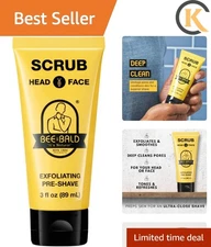 SCRUB Exfoliating Pre-Shave for Deep Cleans & Removing Pore Clogging Dirt, Oi...