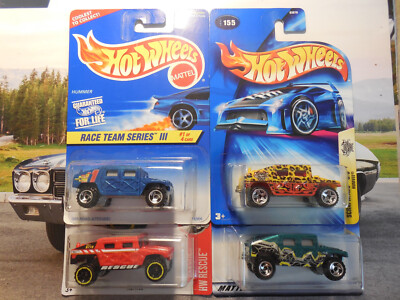 Hot Wheels Humvee LOT 4 Scrapheads HW RESCUE RACE TEAM III HUMMER