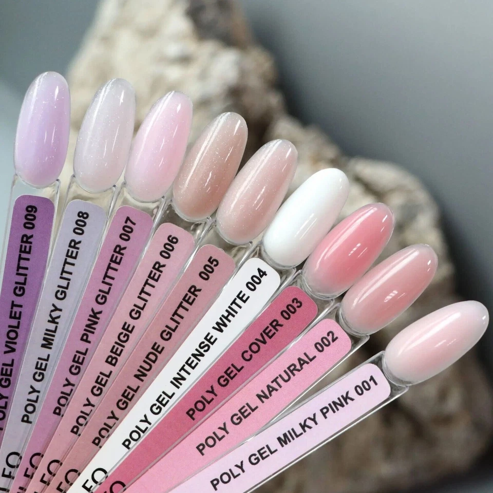 KOMILFO POLYGEL 15ml Liquid Gel Nail System LED UV Color French Glitter Coat - Image 3 of 4