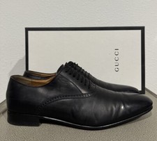 GUCCI men’s SIZE 8.5 (Fits US 9.5) black lace up Oxford shoes