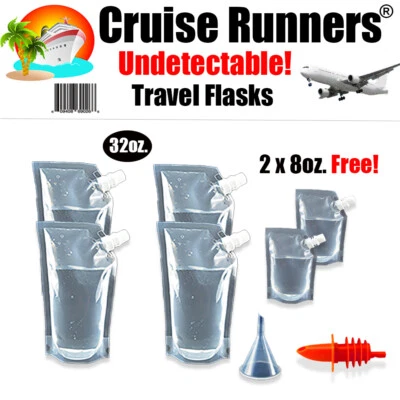 CRUISE RUNNER RUM RUNNER Cruise Ship Flask Kit Rum Runner Alcohol Liquor Smuggle Sneak Booze Bags Plastic