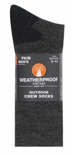 Men's Warmer Twist Crew Socks - Thermal Acrylic Socks Charcoal Grey Size 7-12