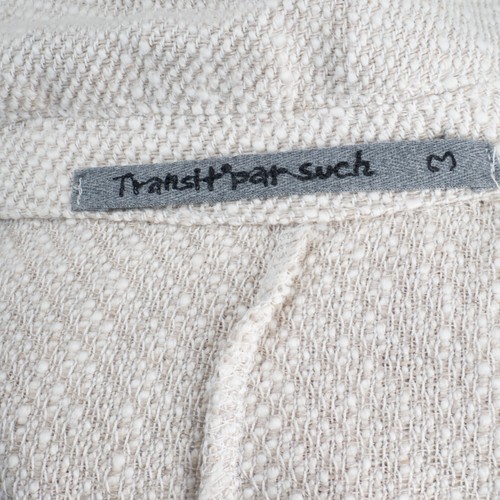 TRANSIT PAR SUCH Women's Lino Cotton Silk Buttons Summer Beige Crop Blazer 3 M/L - Picture 12 of 13