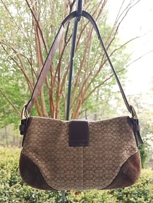 Coach 6818 SMALL Vintage Soho Y2K Brown Suede & Signature C Canvas