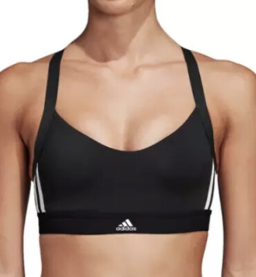 Adidas All Me 3 Stripe Black Sports Bra Women's Size S L75517