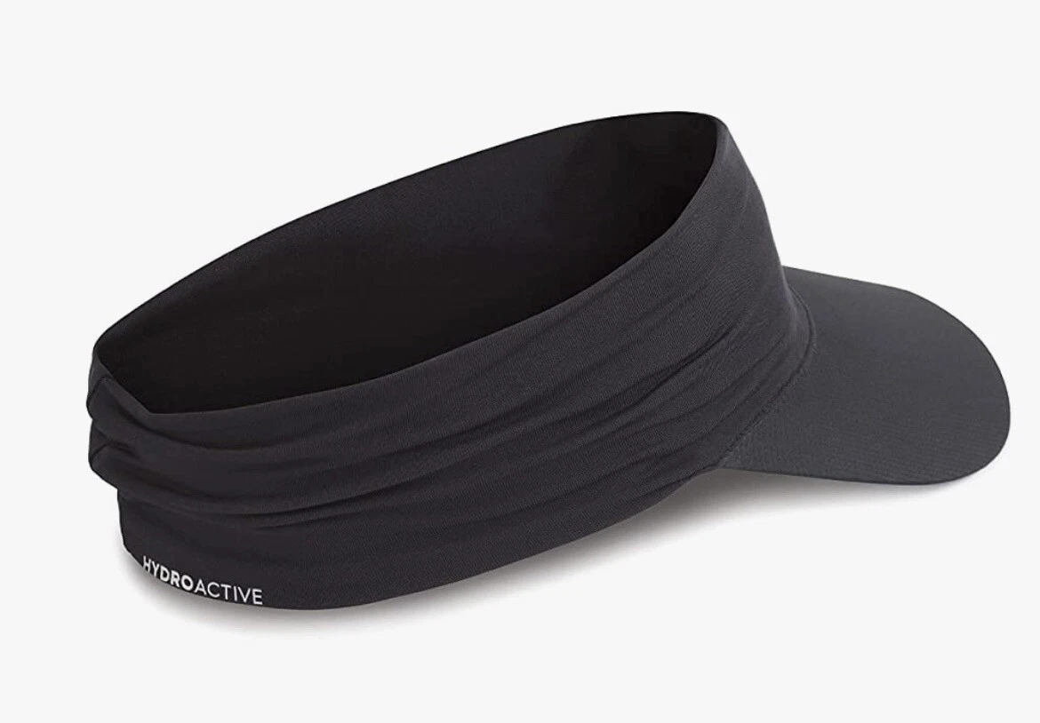 MISSION Cooling Visor Black Instant Cooling Hat Sun Visor Lightweight Quick Dry