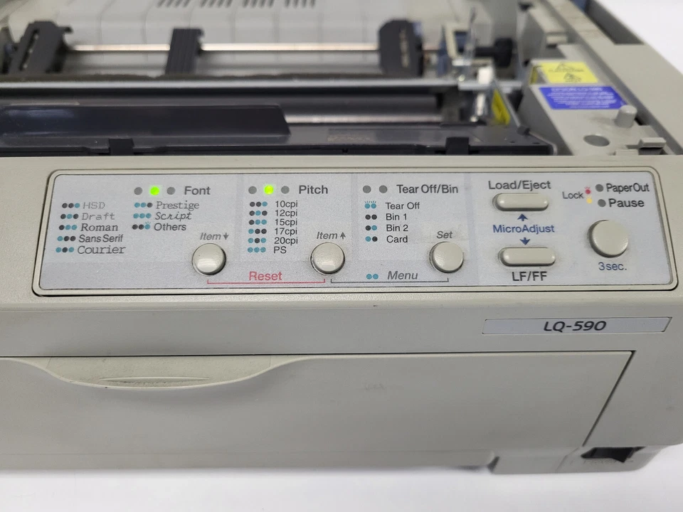 Epson LQ-590 Dot Matrix 24-Pin Printer Parts (Prints Poor, Missing: Eject, Tray) - Image 2 of 4