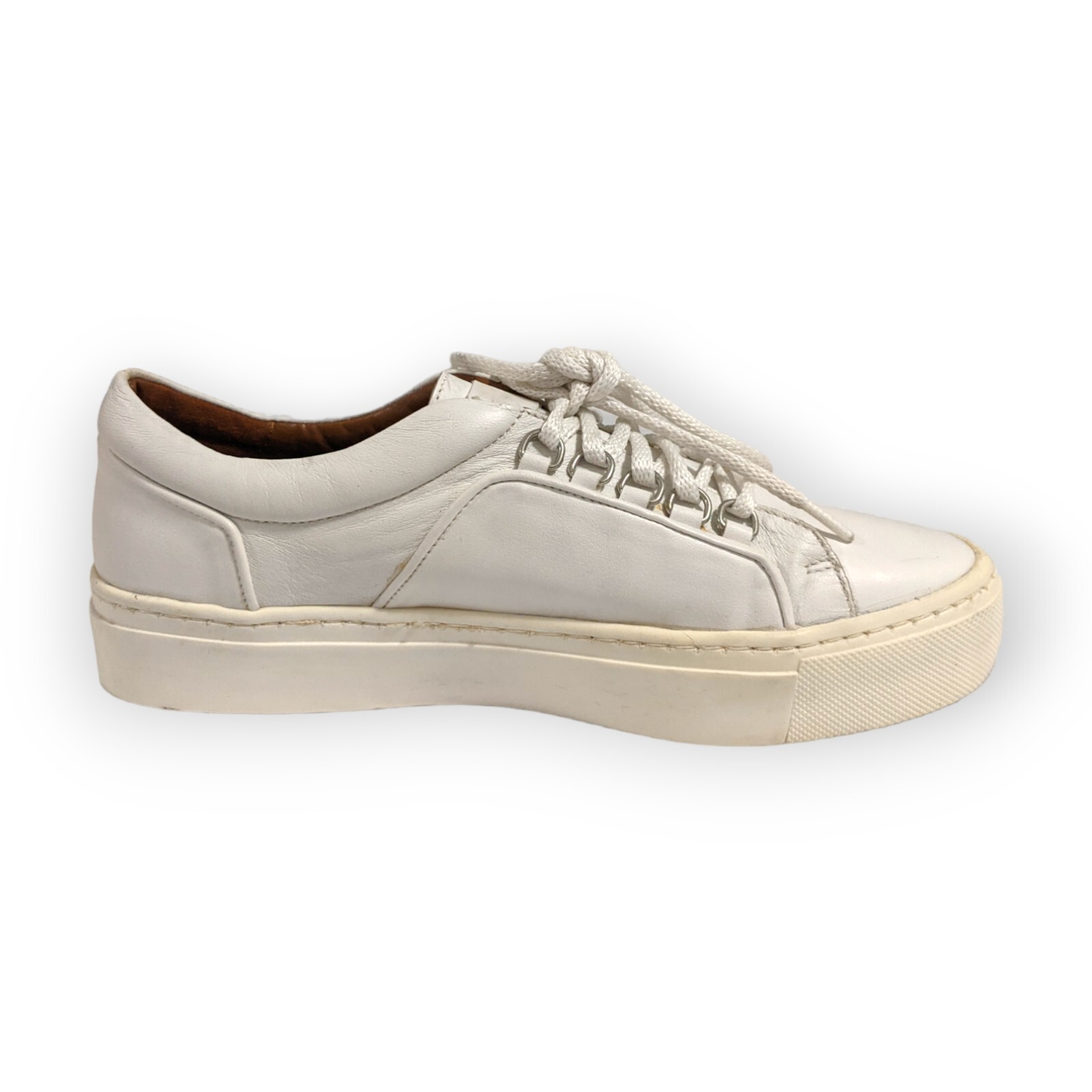 Zara Basic Collection White Lace Up Sneakers, 7.5 - image 3