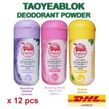 12 x JT TAOYEABLOK DEODORANT POWDER NATURAL ANTIPERSPIRANT ODOR WHITENING HERBAL