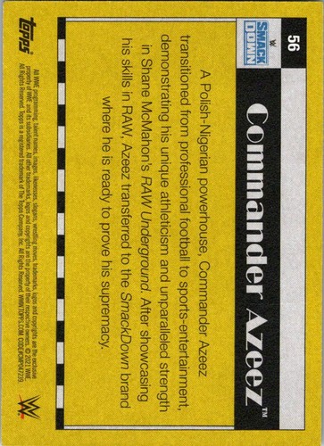 2021 Topps Heritage WWE Commander Azeez #56 - Picture 2 of 2