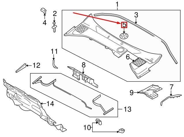 VOLVO S60 MK2 Cowl Grille Cap Access Cover Genuine 30799291