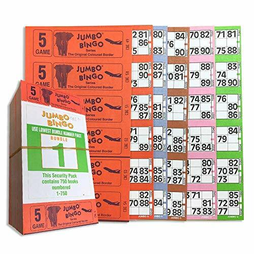 Bingo Tickets 750 5 Page 6 To View Bingo Books Jumbo Branded 1-90 Clear Numbers