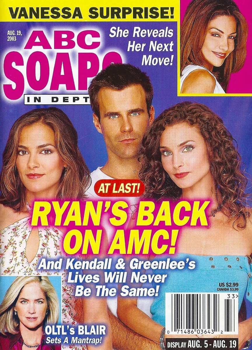 ABC SOAPS IN DEPTH August 19 2003 Rebecca Budig Cameron Mathison Alicia  Minshew | eBay
