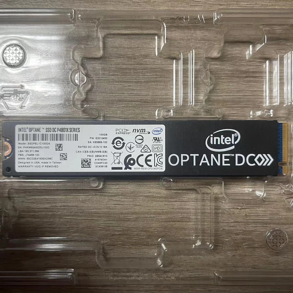 100GB INTEL SSD OPTANE M.2 P4801X 22110 PCIE X4 10.9PBW 60DWPD SSDPEL1C100D- - Image 2 of 4
