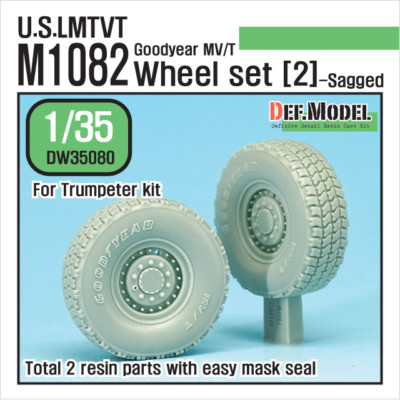 DEF.MODEL, DW35080, US M1082 LMTVT Sagged Wheel Set (2) Goodyear MV/T Reifen, 1:35