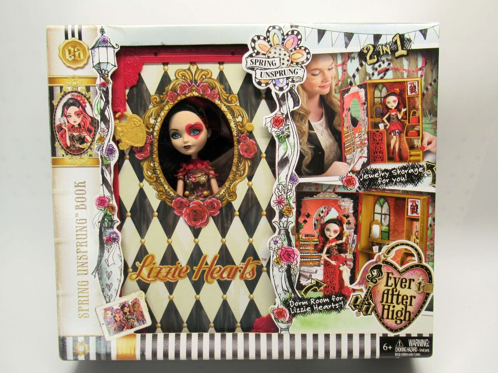 Mattel 2014 Ever After High - Spring Unsprung - Lizzie Hearts Book Playset  Doll