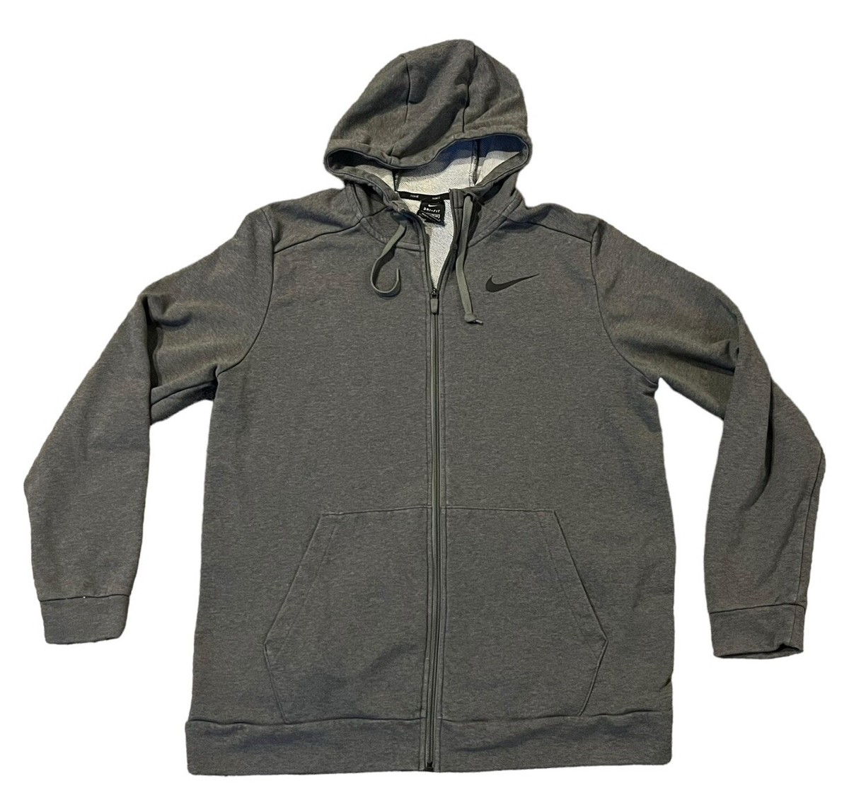 Nike Dri-Fit Full ZIp Hoodie Gray Men's Large Standard Fit
