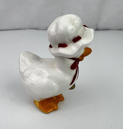 Vintage Enesco Ceramic Christmas Goose with Bonnet Figurine - Picture 3 of 6