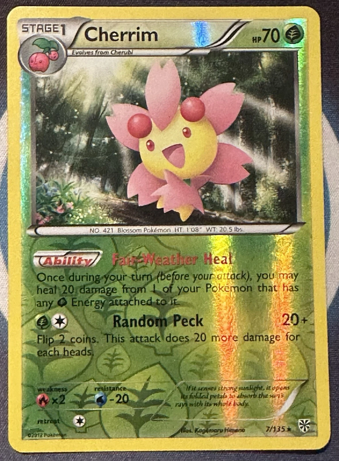 Pokémon TCG - CHERRIM - Plasma Storm 7/135 Reverse Holo Rare - LP