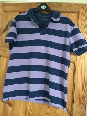 MEXX Mens Navy Lilac Striped Polo T Shirt Size M eBay