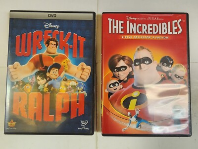 Disney Double Feature - Wreck-it Ralph / The Incredibles ( Dvd, 2013, 3 Disk...