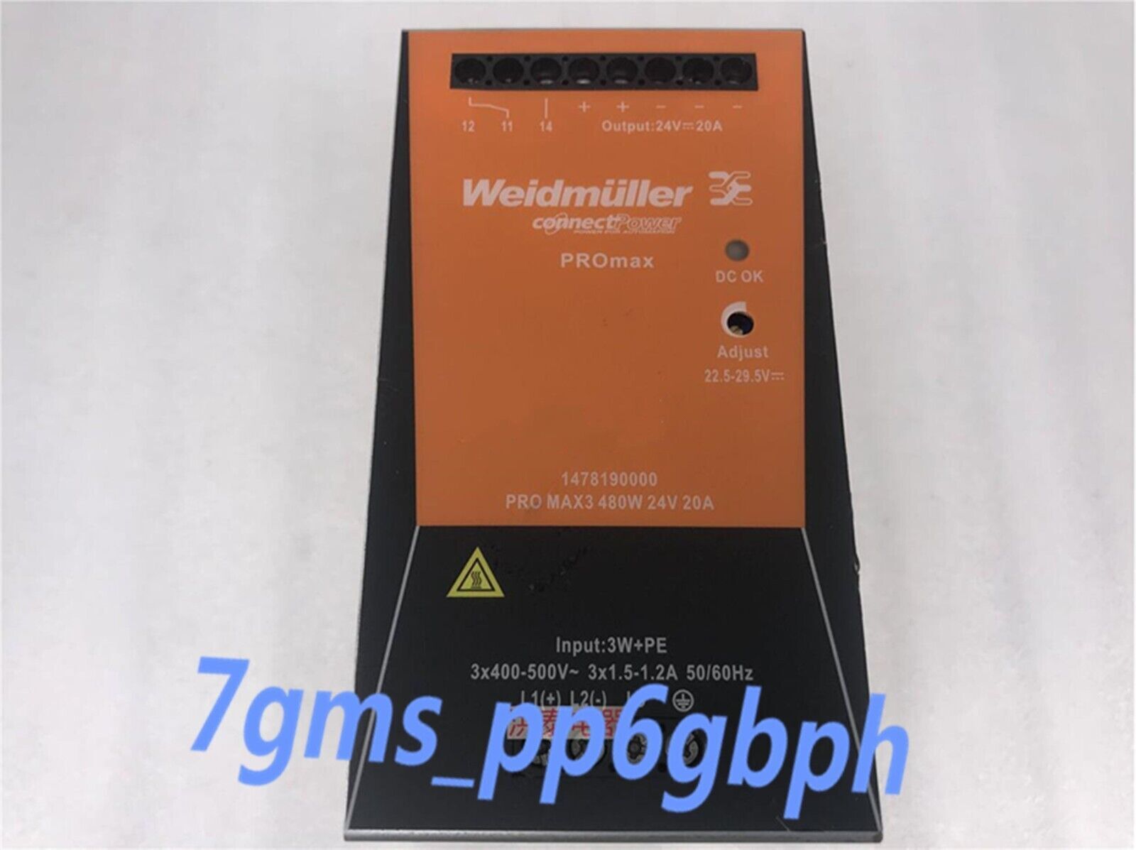 1 pcs Weidmuller switching power supply PRO MAX3 480W 24V 20A 1478190000 tested