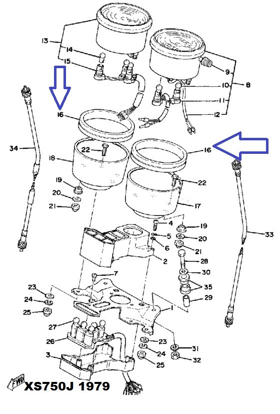 Yamaha XJ650 XS400 XS850 XS1100 XV920 Speedo Tacho Meter Damper