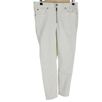 Boom Boom Jeans BBJ Los Angeles Size 11/30 crop White Zip Closure Jeans