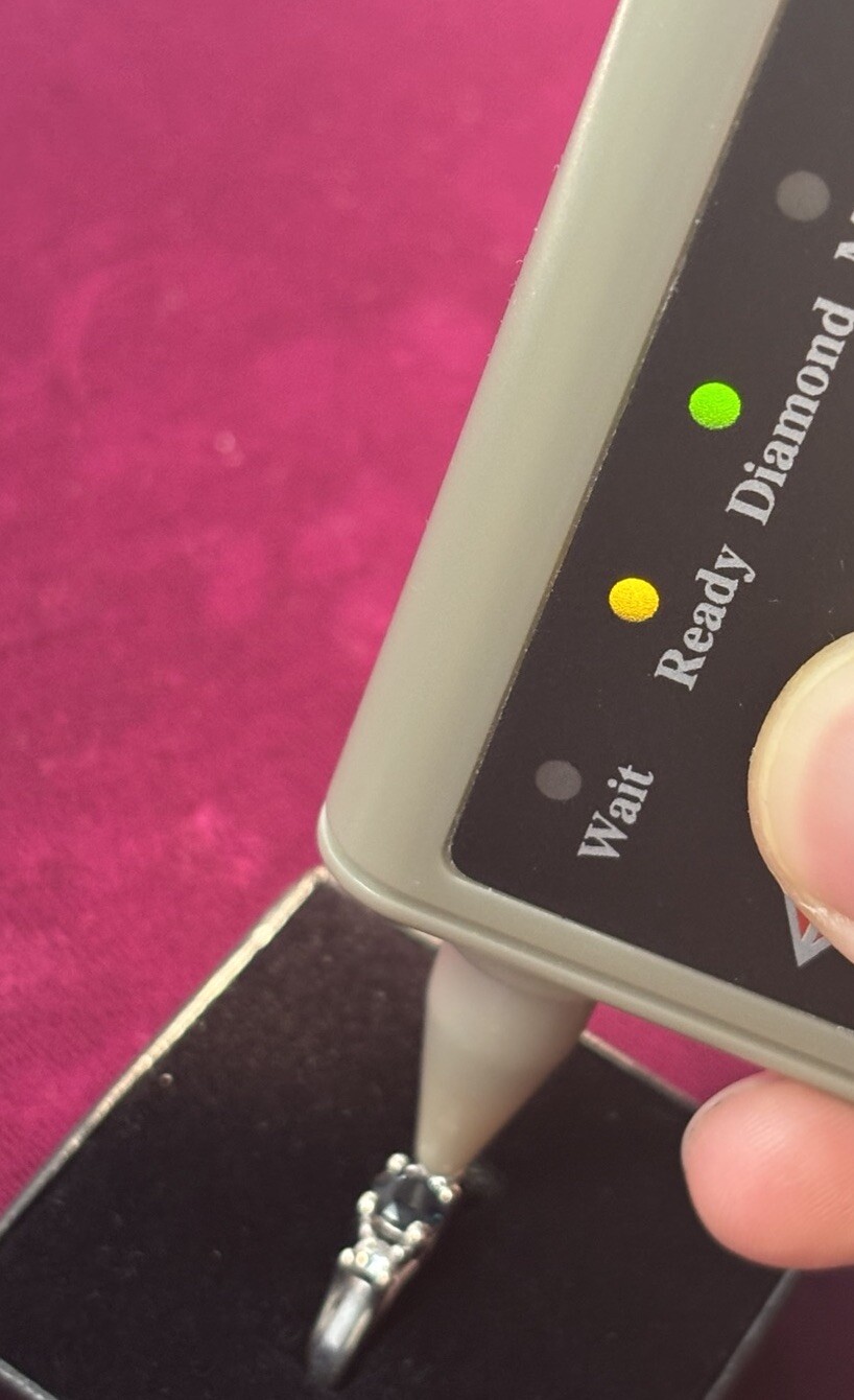 10K Solid White Gold Ring Featuring Two ~.05ct Di… - image 14