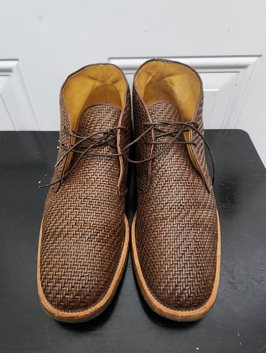 Giorgio Armani Cognac Mesh Brown Chukka Desert Mid Boot  display picture 3