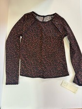 All In Motion Women's Long Sleeve Swim Rash Guard Top Animal Print Small 4-6 New