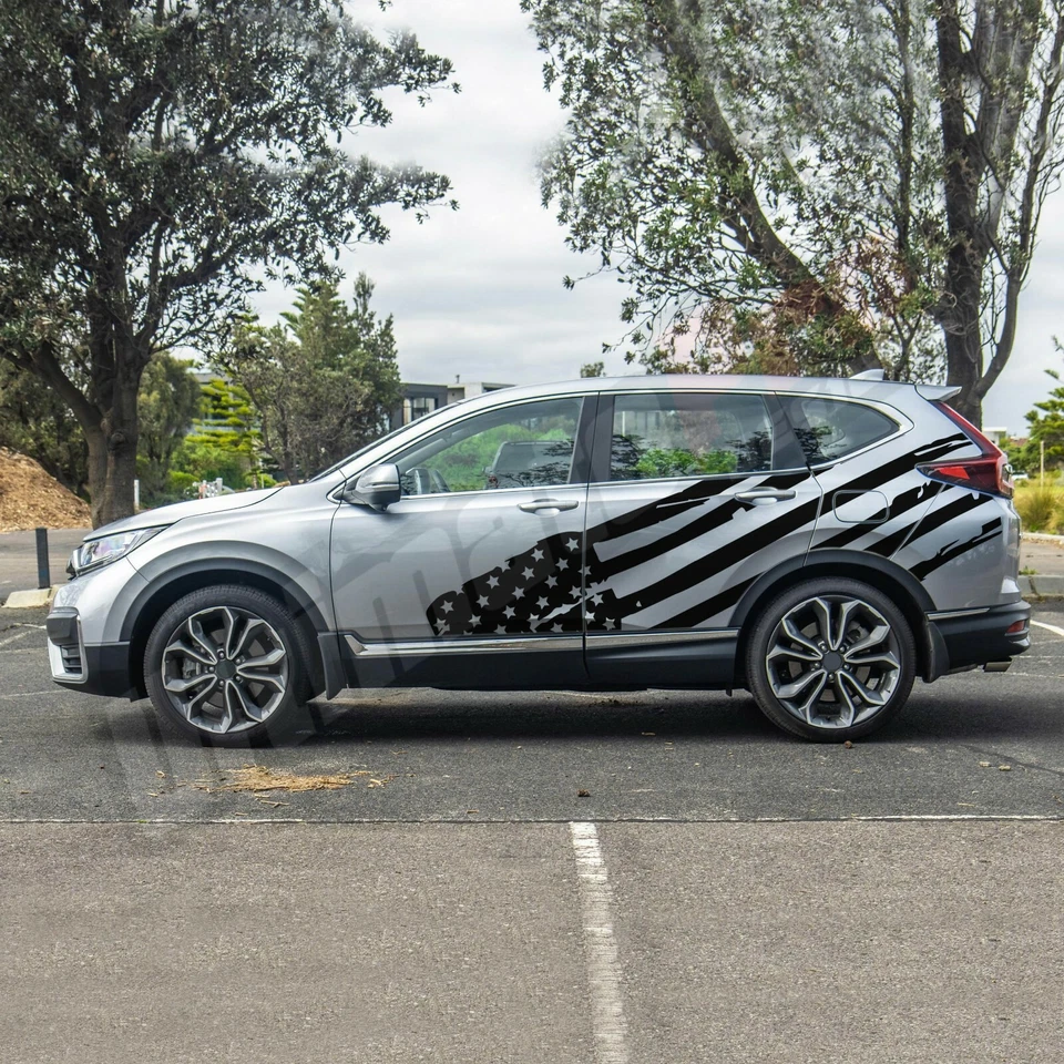 Gráficos para Honda CRV diseños luz de barro calcomanía distorsionada 2021 2022 envoltura bandera de EE. UU. Foto 2 de 4