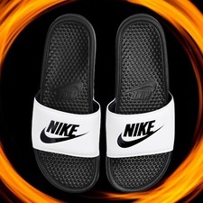 Men's Nike Benassi JDI White/Black-Black 343880 100 SIZE 12 NEW IN BOX