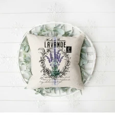 French Country Pillow Cover, Lavender, Spring Décor. Indoor, Outdoor, Summer